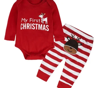 Christmas Outfit. Boy Girl Shirt and Pants Christmas Clothes