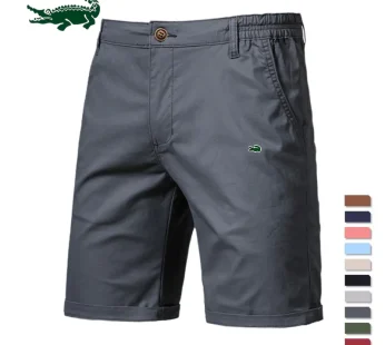 Khaki Shorts. High Quality Casual Shorts Elastic Waist