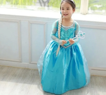 Princess Frozen Gown Snow Queen Elsa Kids Costumes Kids Birthday Party Gown Cosplay Costume for 3-12Years Children Princess Dresses