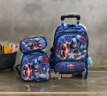 3D Cartoon Themed Captain America School Bags for Baby Boys Waterproof School Backpacks for Bags