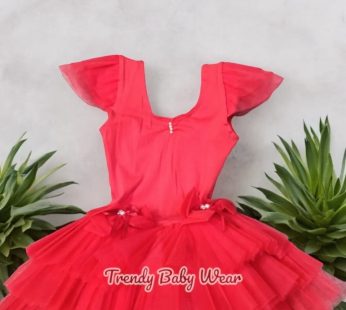 Red Girls Short Sleeved Ballet Tutu Dance Wear Dress