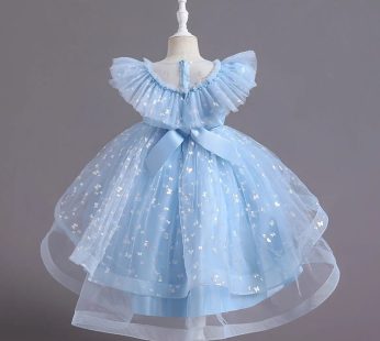 Toddler Flower Girl Birthday Tulle Dress Princess Wedding Gown Kids Party Wear Baby Girl Bowknot Dresses