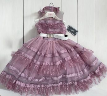 Princess Birthday Party Dress with belt  for ages 3 to 12 years old.