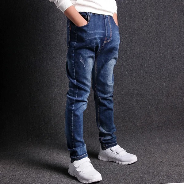 Boy-Jeans-New-Fashion-Teens-Loose-Elastic-Casual-Clothes Elastic casual jeans for kids- Boy Jeans New Fashion