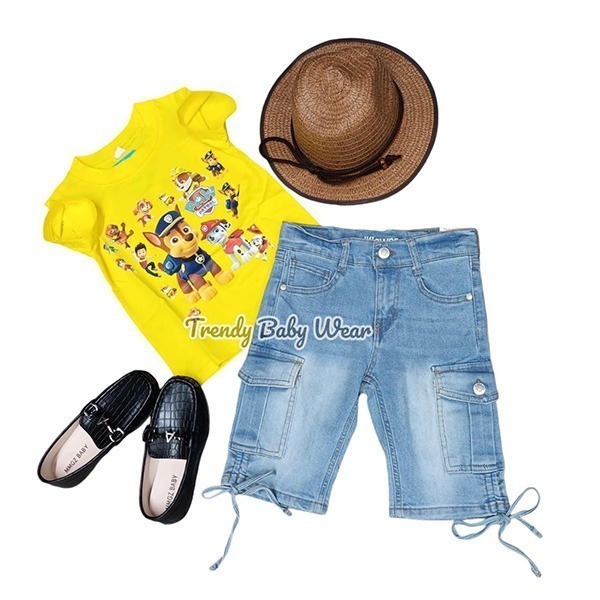 Denim-Short-with-Cowboy-Hat-Set Denim Short with Cowboy Hat Set – Stylish Western Outfit for Kids