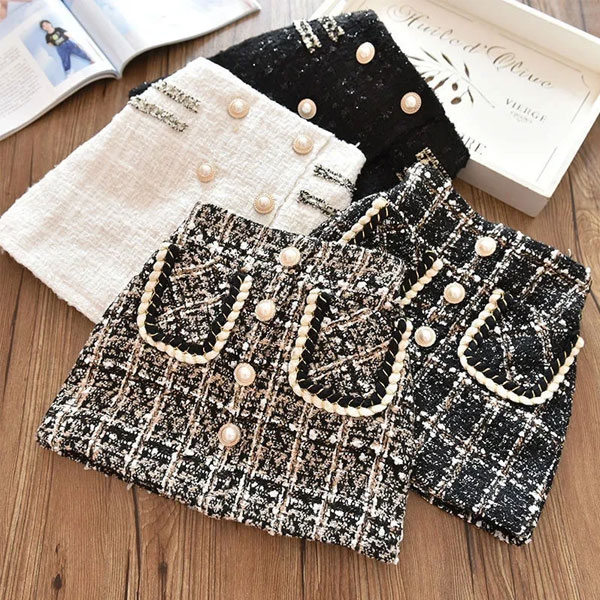 Girls-Woolen-Plaid-Half-Skirt1