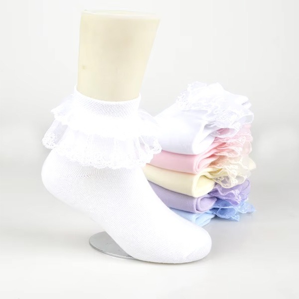 Princess-Mesh-Breathable-Ankle-Short-Socks Cotton Lace Ruffle Socks princess mesh breathable ankle short socks for girls