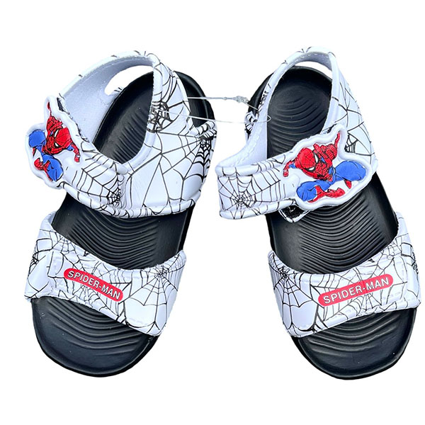 white spiderman sandals
