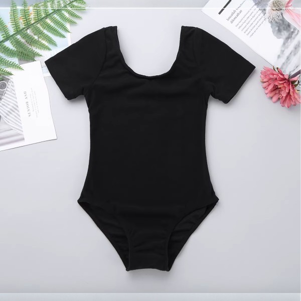 BLACK LEOTARD SHORT SLEEVE-Photoroom BLACK LEOTARD
