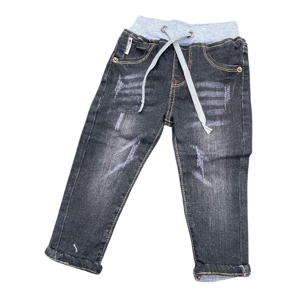black jeans-Photoroom Black charcoal gray jeans with elastic waist band