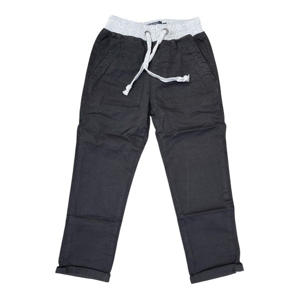 black trousers-Photoroom black khaki pants with elastic adjustable waistband for kids