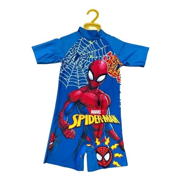 spiderman swimming costume-Photoroom Blue Boys Swimming Costume with spiderman Picture