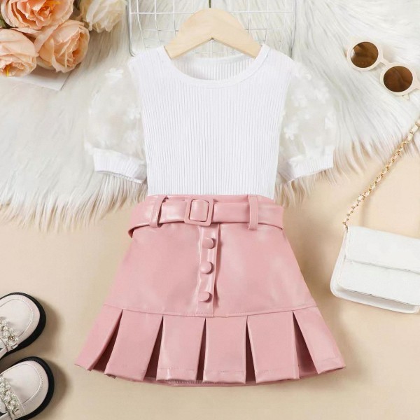 pink leather skirt set pink leather skirt set