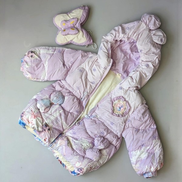 _Frozen Purple Jackets Frozen Elsa Children Fleece Lined Jacket