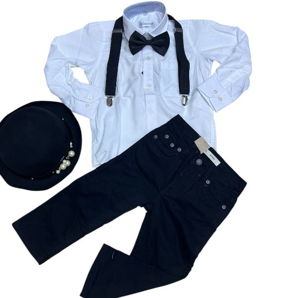 balck pants white shirts