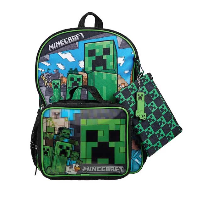 Minecraft-Backpack-Set Minecraft school backpack set for kids and teens gamer bag