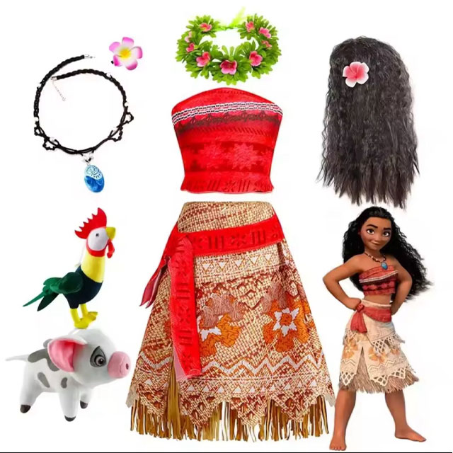 Moana-costume moana costume for kids magical princess dress and accessories