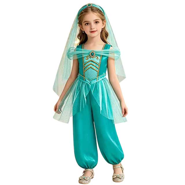 Jasmine-alladin-costume Kids Jasmine Aladdin Costume for fancy-dress parties and school plays