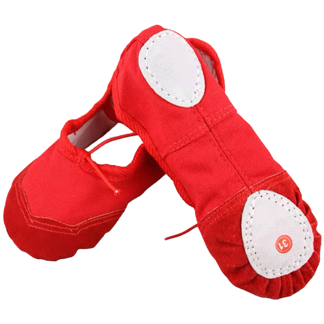 Red-ballet-shoes Kids Red Ballet Shoes for dance classes and performances
