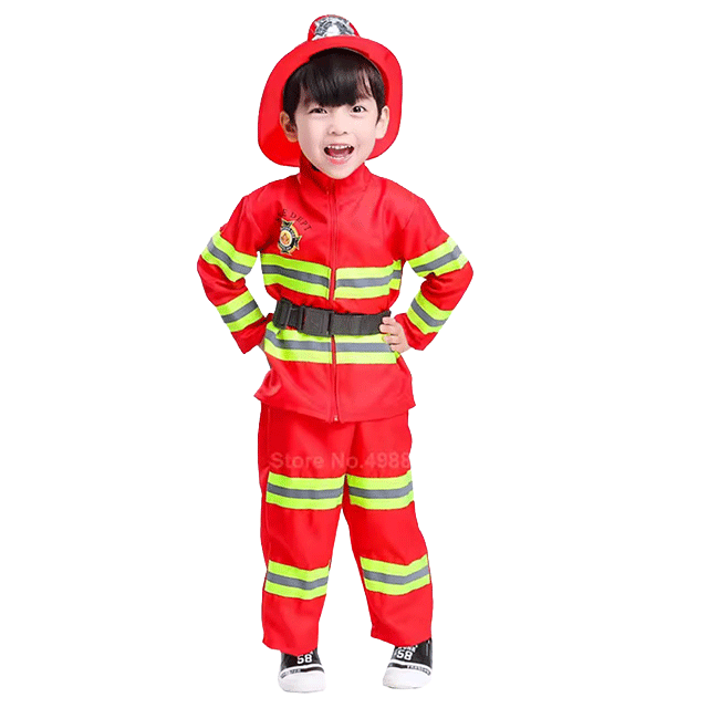 fire-fighter-cost Kids Firefighter Costume for career day and school plays